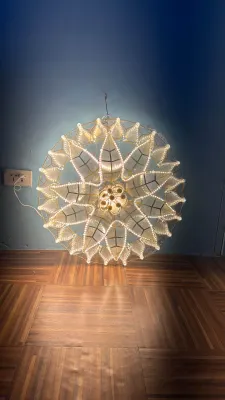 Capiz lantern Parol Poinsettia 25inches Christmas Decor
