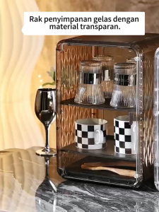 KAGK Tudung Saji Rak Makan Bertingkat Serbaguna Multifungsi Bahan Acrylic Food Organizer BPA Free