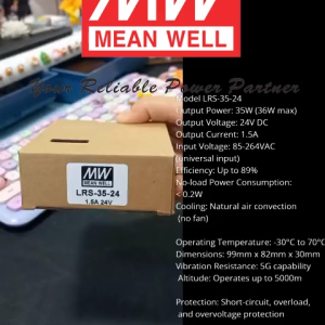 Mean Well LRS-35-24 (24V 35W 1.5A) AC/DC Switching Meanwell Power Supply ~ Original ~ 1 Year Warranty