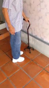 【SHS】Stainless Steel Height Adjustable Light Weight Quad Cane / Tongkat 4 Kaki dan 1 Kaki Stick Narrow Base STABLE NON-SLIP PORTABLE CONVENIENT FOR ELDERLY SUPPORT WALKING four pole Crutch