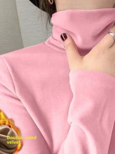 Double-Sided Dralon Turtleneck Bottoming Shirt Womens Long Sleeve Elegant 2023 Fall and Winter New Arrival Niche Style Western Style All-Matching Heattech Tops