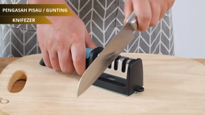 KNIFEZER HAO CHU KANG Pengasah Pisau Dapur Knife Sharpener 3 Slot - RS-168 - Black