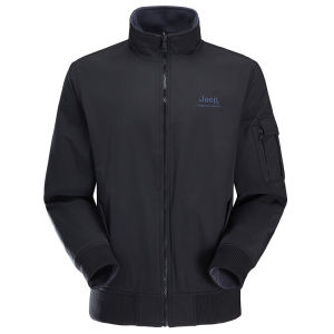 Jeep | Jeep Fleece Lined Outdoor Mens Jacket Breathable Windproof Warm Workwear Jacket Two-Way Wear Cotton Polyester Long Sleeve Coat
