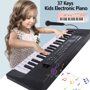 37 Keys Electronic Piano Keyboards with Microphone Rechargeable Education Toys Musical Instrument Gifts for Boys Girls