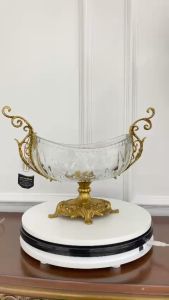 Đĩa Quả Pha Lê Quai Uốn Hàng Nhập Khẩu Phong Cách Tân Cổ Điển Cao Cấp CB32-DQ7