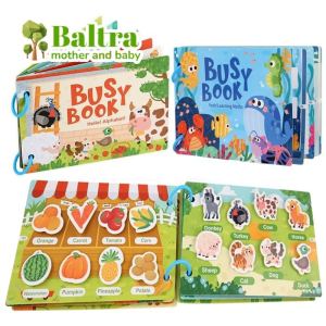Baltra Montessori Scene Stickers for Children DIY Hand-on Puzzle Reusable Books Cartoon Learning Cognition Toys for Kids