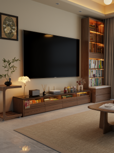 DONGMU | Solid Wood & Marble Stone Storage TV Stand