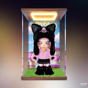 Transparent Display Box for Molly Moving Figure Cat And Mouse Game Collectible Toy Storage Case Action Figure Show Case