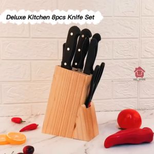 Deluxe Stainless Steel Kitchen 8pcs Chef Fruit Meat Knife Set Pisau Dapur