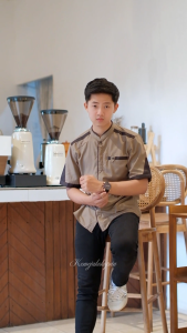 Baju Koko Pria Terlaris Lengan Pendek Elrumi Motif Yisunsin Warna Army