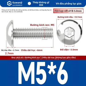 GUWANJI | Ốc Vít Đầu Bẹt Lục Giác Mũ Rộng Đầu Tròn