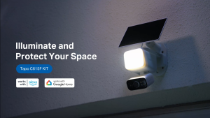 TP-Link Tapo C615F KIT 2K 3MP View Solar-Powered Floodlight Pan/Tilt Security Camera Waterproof PTZ Outdoor Camera10400mAh Battery 140 days