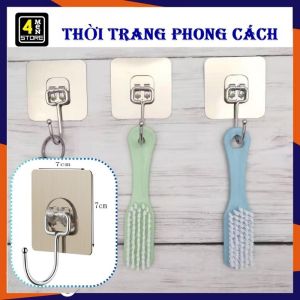 Móc Dán Tường INOX Chịu Lực 15kg Siêu Dính Treo Đồ Vật Dụng Đa Năng Tiện Dụng - Móc Inox Treo Tường Treo Đồ Nặng Dán Tường 7x7cm