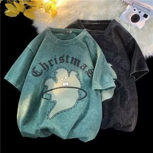 PAZHAOLANG | Oversized Ghost Cartoon Print Tshirt