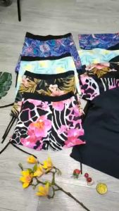 Bikini đồ bơi nữ đi biển 2 mảnh áo cộc tay phủ bụng kèm mút mỏng quần đùi dây rút chất liệu thun lạnh thoáng mát BINSPORTS BHV198
