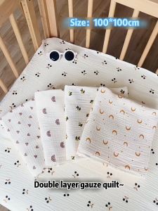 100*100cm Bedding Blanket for Toddlers 0-2 Year Olds: Gauze Cotton Upgraded Muslin Swaddle Blanket