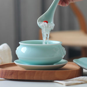 หรงเฉียว สีเขียว เซรามิคหม้อซุปเซรามิคร้านอาหารการตั้งค่าสไตล์จีนใช้เชิงพาณิชย์โรงแรมห้องรับประทานอาหารตกแต่ง