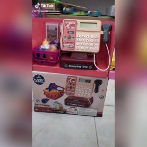 Mainan Mesin Kasir Anak Perempuan Happy Shopping Cash Register Mainan Jual Jualanan Anak Cewek Seru Terbaru 2023