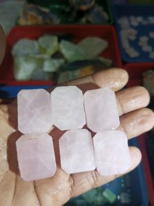 paket 5pcs natural bahan batu akik (Rose Quartz)
