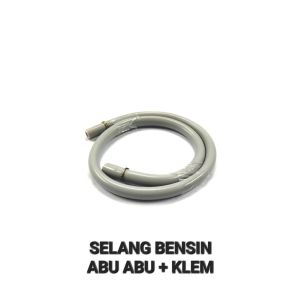 SELANG BENSIN ABU - ABU POLOS + KLEM (Panjang 48 cm Diameter Dalam 4 mm Diameter Luar 8 mm)