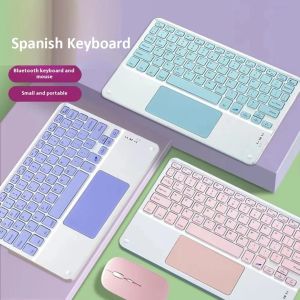 Hebrew/Spanish//Russian/Korean Touchpad Keyboard Detachable Keypad For Samsung Galaxy A9 Plus S6 iPad Xiaomi Keyboards 10 inch