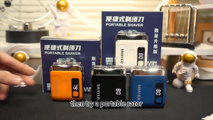 【SG Local Stock】Mini Electric Shaver USB Rechargeable Dual Blade Razor with LED Display Christmas Gift for Men
