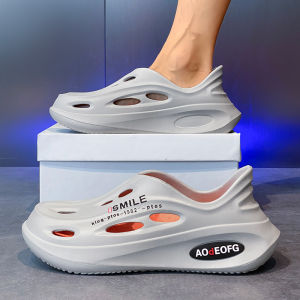 Mens Summer Sports Anti-Slip Driving Slippers Breathable Comfortable EVA Thick Bottom Slip-On Sandals for Beach Outdoor