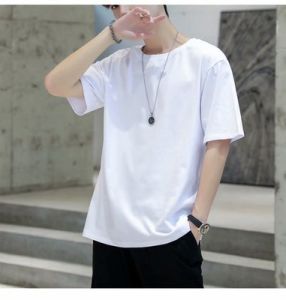 Non-Ironing Summer Loose Chiffon Mens Mid Short Sleeve Shirt Draping Effect Lightly Mature Silky Elegant Ice Silk Thin Shirt