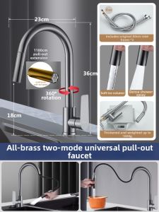 Installation Included Pull-Down Anti-Splash Hot and Cold Faucet