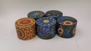 Metal Grinder Herb 4 Layer 50MM Zinc Alloy 2 Inches Smoke Acceesories Pattern Gift Sun Moon