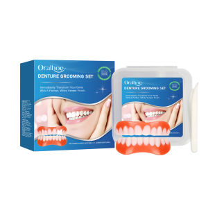 Silicone Dentures Full Set Over Gums Improve Tooth Loss Narrow Gap Perfect Smile False Teeth Kit Upper and Lower Dental Veneers