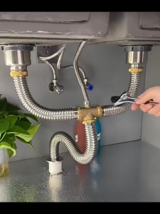 Kitchen Sink Drain Pipe 304 stainless steel drainage pipe Prevent Backflow And Odor Pipe Sewer set