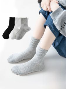 MiiOW | Tất thể thao trẻ em MiiOW mùa hè mỏng thoáng khí lưới màu trơn đen trắng tất đến giữa bắp chân chống mùi cotton polyester spandex