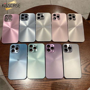 【With Lens Film】KISSCASE Aurora Gradient Laser Case For iPhone 14 Pro Max Metal Eagle Eye Lens Camera Tempered Glass Film Protector For Apple iPhone 14Plus 14 13 12 11 Hard PC Protective Case