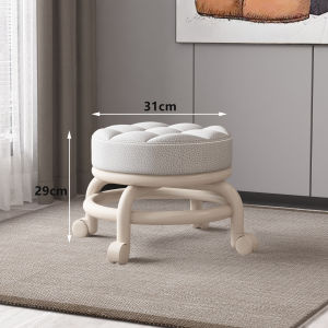 เก้าอี้ลื่นพับได้พร้อมล้อแบบอเนกประสงค์ สำหรับผู้ใหญ่ ดีไซน์เรียบง่าย อเนกประสงค์ วัสดุไม้ วัสดุหนัง เก้าอี้แบบหมุนได้ พร้อมล้อ