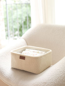 Xiaoyuan Teddy Velvet Desktop Storage Box Luxury Organizer for Underwear Toys Snacks Entrance Area Fabric Foldable Rectangular