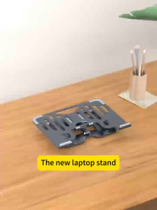 RICHMENT Adjustable Laptop & Mobile Phone 2-in-1 Stand with Dual Cooling Fans Foldable Aluminum Alloy Notebook Holder Ergonomic Height Adjustable Desktop Riser Stable Anti-Slip Design for MacBook iPad Tablet and Smartphone