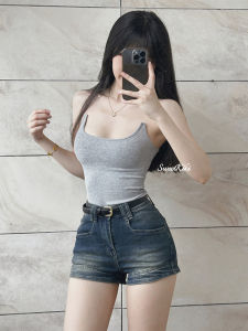 Retro Distressed High Waist A-Line Denim Shorts Womens Summer Fashion American Hot Girl Wide Leg Super Short Pants