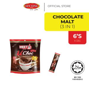 (Trial Pack|Pek Percubaan) MEET U UChoc Chocolate Malt Drink 3 in 1 | Minuman Malt Coklat 3 dalam 1 (6s x 33g) (Halal)