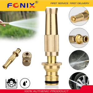 FONIX Spray Nozzle WaterGun High Pressure Direct Spray Sprinkler Durable Brass Nozzle 1/2 Faucet Connector Quick Connector Garden Hose Adjustable Pressure Washer