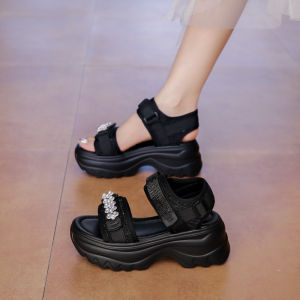 DINGMUYI | 8CM Thick Heel Elevation Womens Sneaker Sandals