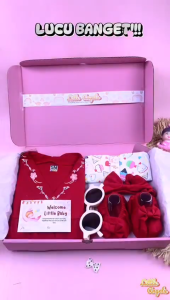 Hampers Bayi Perempuan Premium Setelan Jumper Kimono Rok Tutu 5in1 Free Box / Kado Bayi lahir