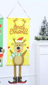 Christmas flagMerry Christmas Ornament Santa Claus Banner Flag Door Window Hanging Xmas DecorDIY