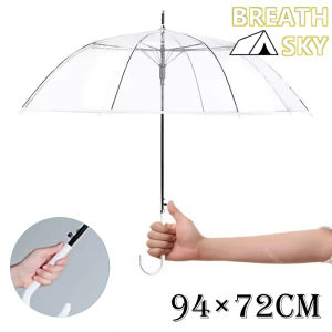 94×72CM Transparent Umbrella PVC Frosted Straight Handle Waterproof Japanese Minimalist Umbrella