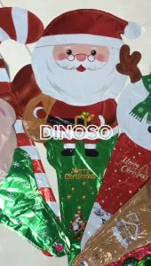 DINOSO Balon Foil Pentungan Natal Panjang Dekorasi Merry Christmas