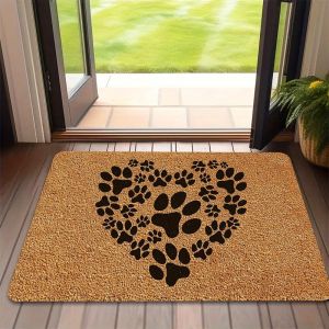 Thảm Chào Mừng In Hình Trái Tim Phong Cách Hiện Đại Chống Thấm Nước Chất Liệu Polyester Không Dệt Dùng Cho Khu Vực Thú Cưng Phòng Chơi Cửa Phòng Ngủ Ban Công Văn Phòng Tại Nhà
