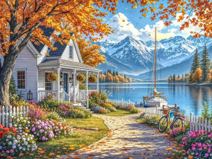 500/1000/1200/2000PCS Jigsaw Puzzle House Landscape Scenery Art For Adults Great Weekend Relaxation And Family Fun Gift