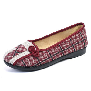 Beijing Ladies Flat Slip-On Shoes Comfortable Breathable Soft Bottom Casual Fashion Footwear for Middle-Aged And Elderly Women