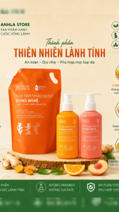 Sữa Tắm Gừng Nghệ 1000g & Gel Vệ Sinh X2 Nano Nghệ 150g Cỏ Cây Hoa Lá – Da Khỏe Mịn Màng Sạch Thoáng Tự Tin