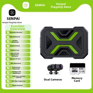 SENPAI | High Definition Waterproof Front and Rear Dual Lens Motorcycle Dashcam with Parking Surveillance